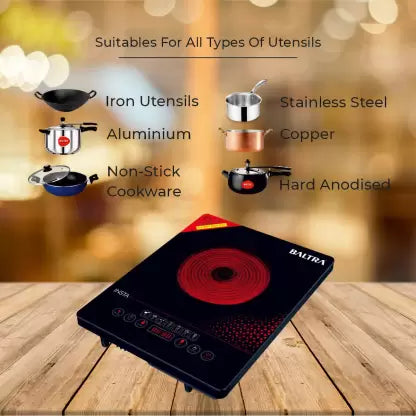 Baltra BIC-114 Feel (Infrared) 2000W Induction Cooktop, Black Baltra BIC-114 Feel (Infrared) 2000W Induction Cooktop, Black
